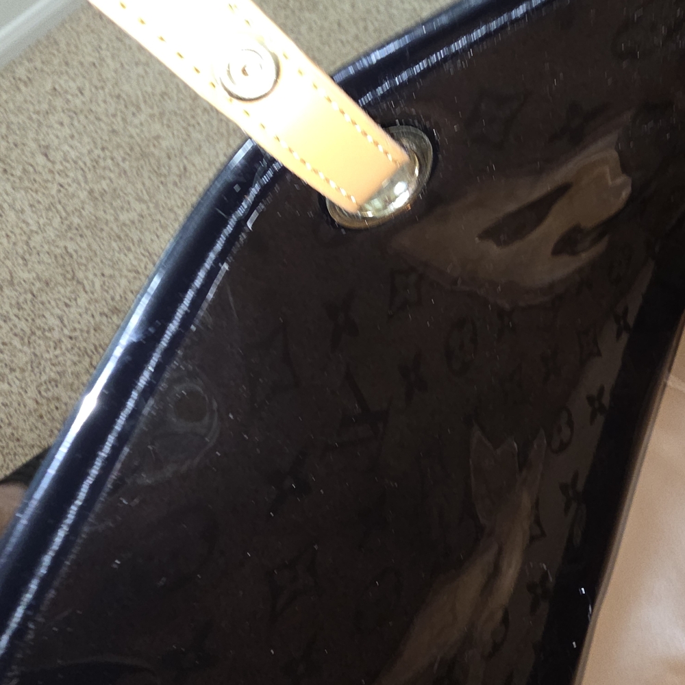 Designer Black and Tan Monogram Tote - Picture 8 of 11